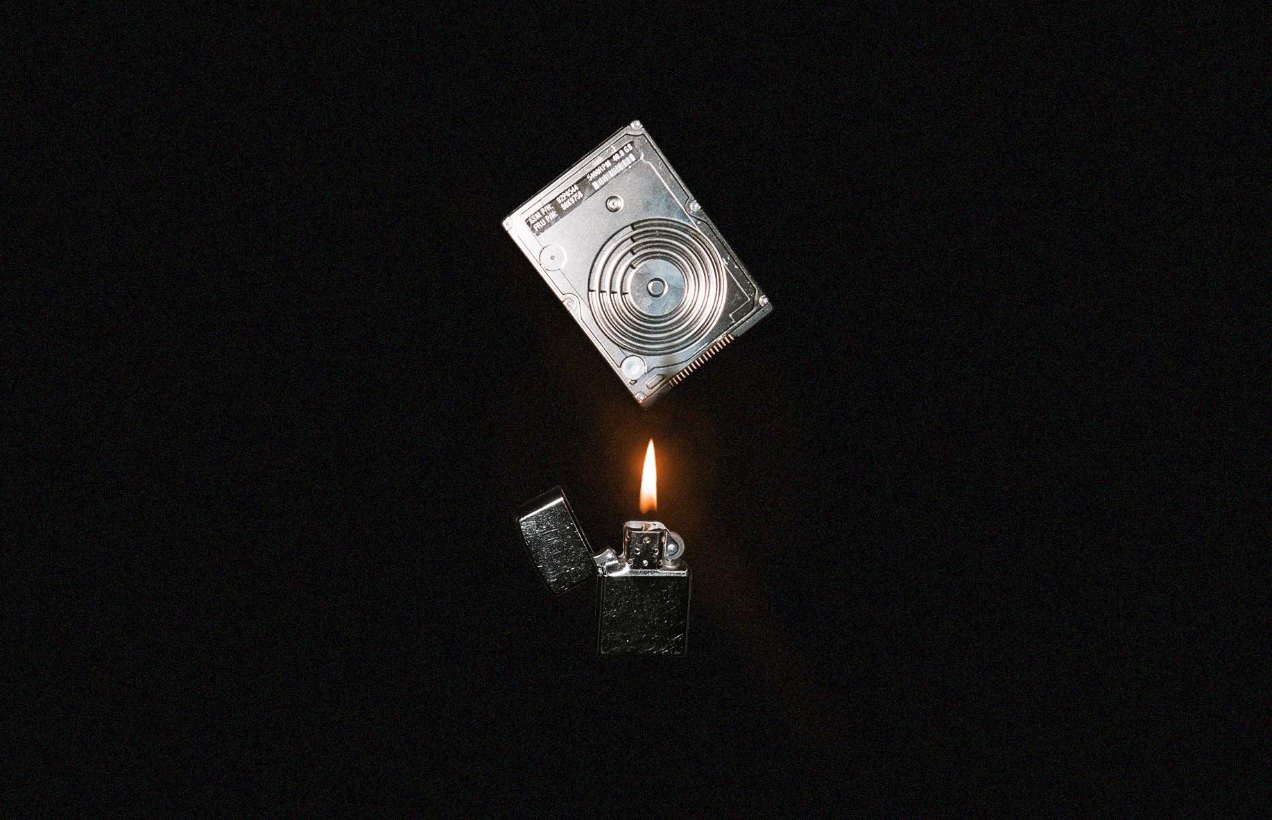 Burning hard drive