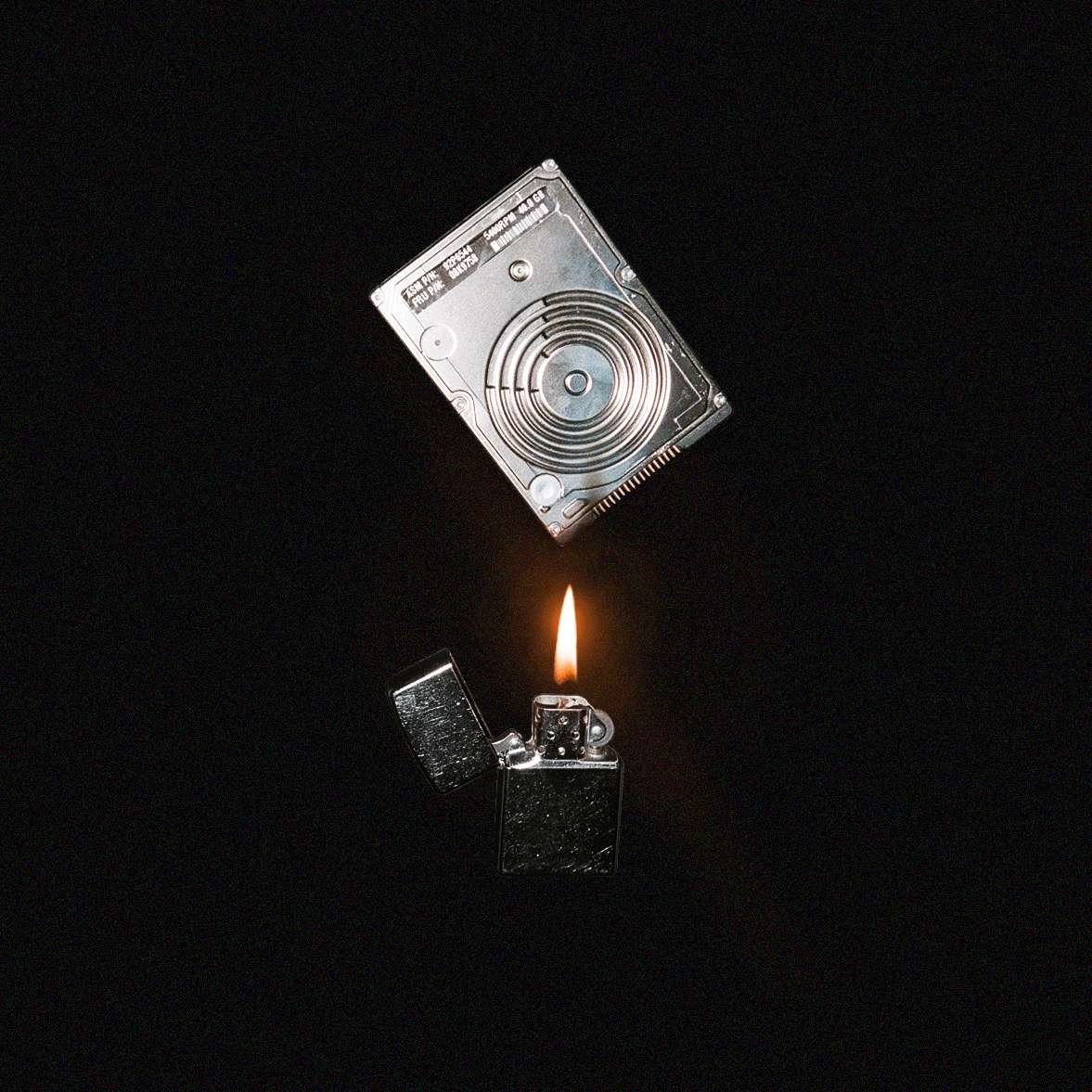 Burning hard drive